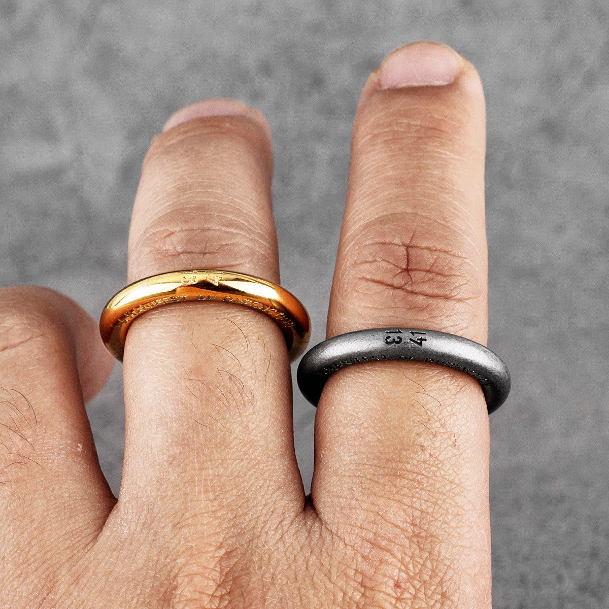 1314 | 316L Solid Stainless Steel Vintage Couples Love Manifest Distinction Ring