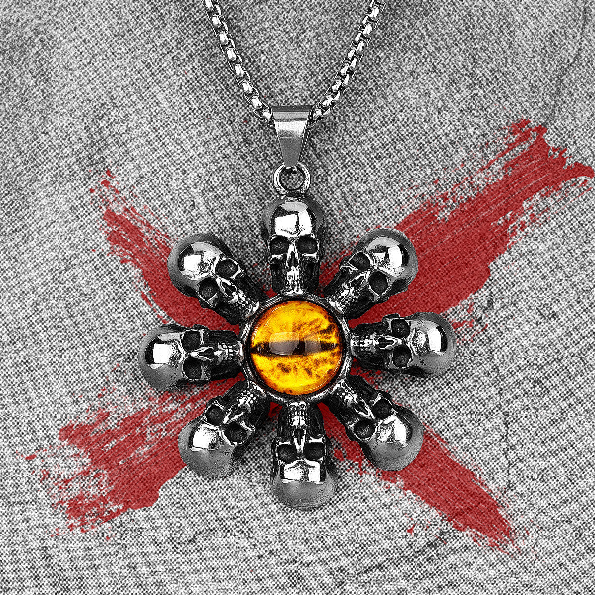 Eye Of God | Solid Stainless Steel Skull Head Hip Hop Pendant Amulet