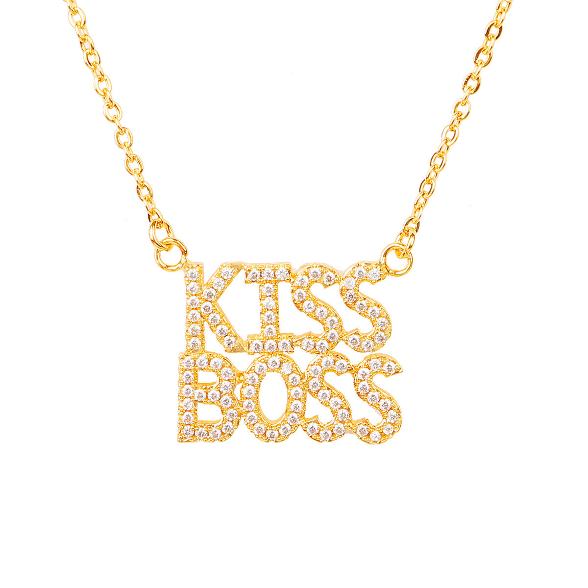 Classic Nameplate | Iced Prong Set Blinged Out Custom Made Initial Letter Necklace