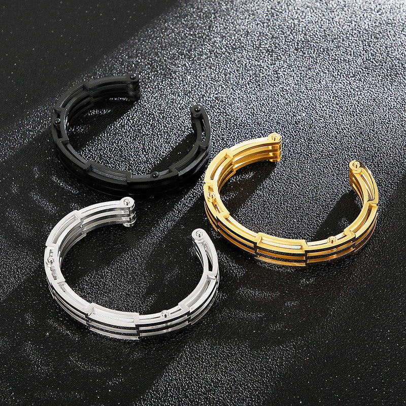 Prestige Steel | Men's Classic Wide Band Stainless Steel Bangle Bracelet