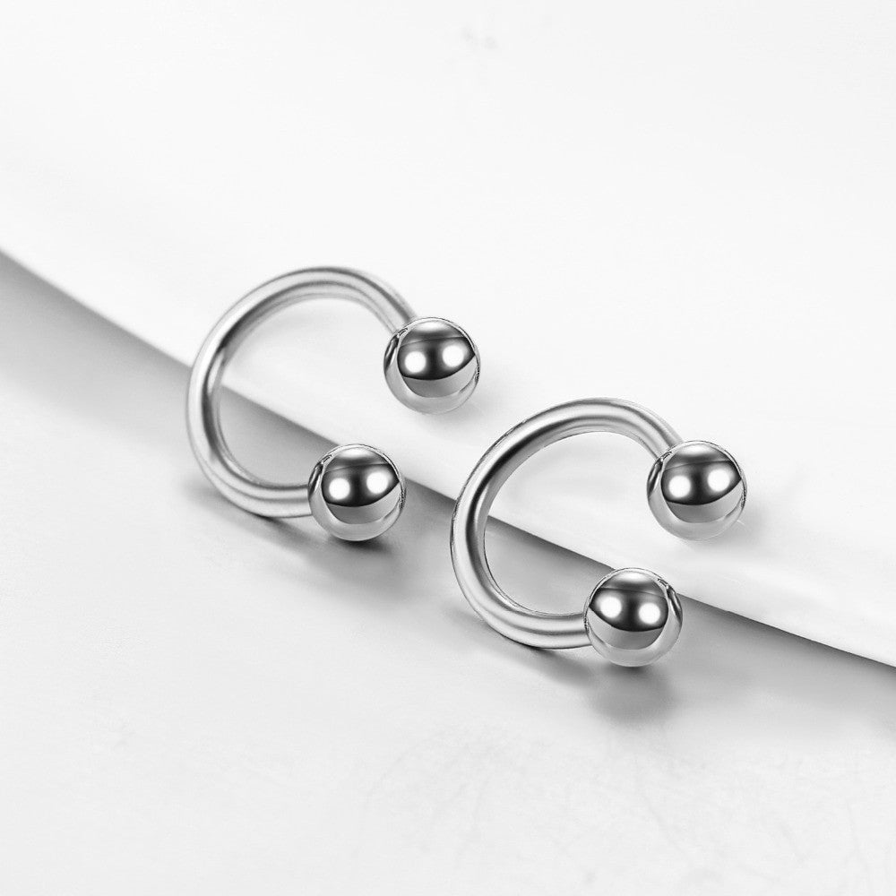 14k Gold Silver Black Over Solid Stainless Steel Bull Septum Nose Ring