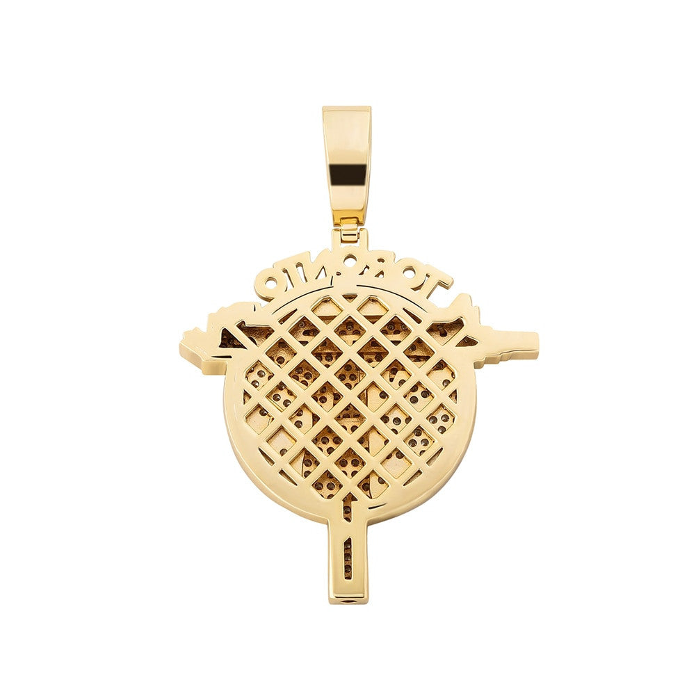 14k Gold 925 Silver Bling Toronto UZI Gun Hip Hop Pendant Chain Necklace