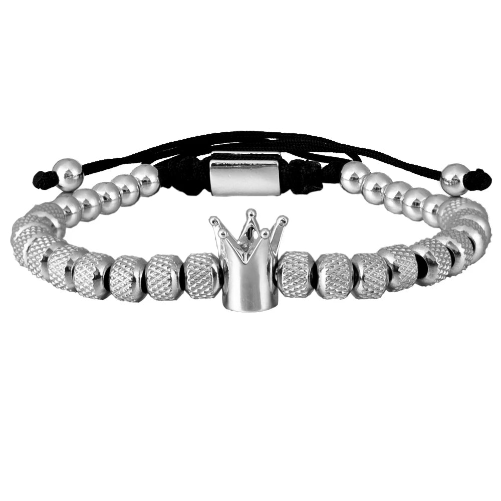 Regal Steel Armlet | Kings Crown No Fade Stainless Steel Luxury Bracelet