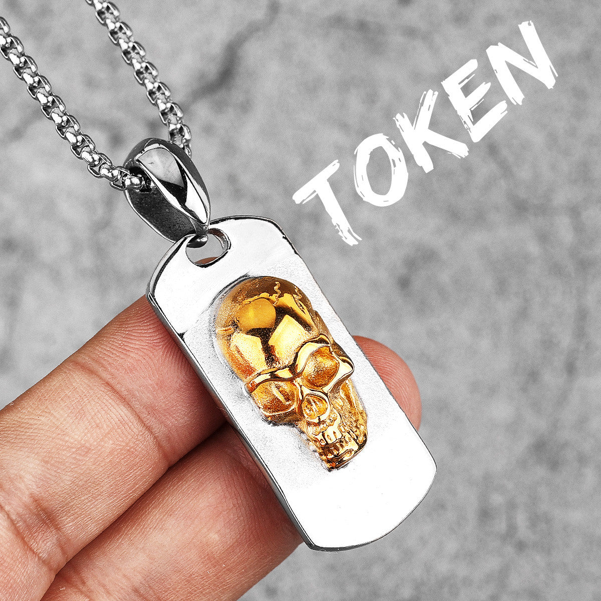 Golden Devil Skull | 14k Gold No Fade Solid Stainless Steel Pressed Skull Pendant