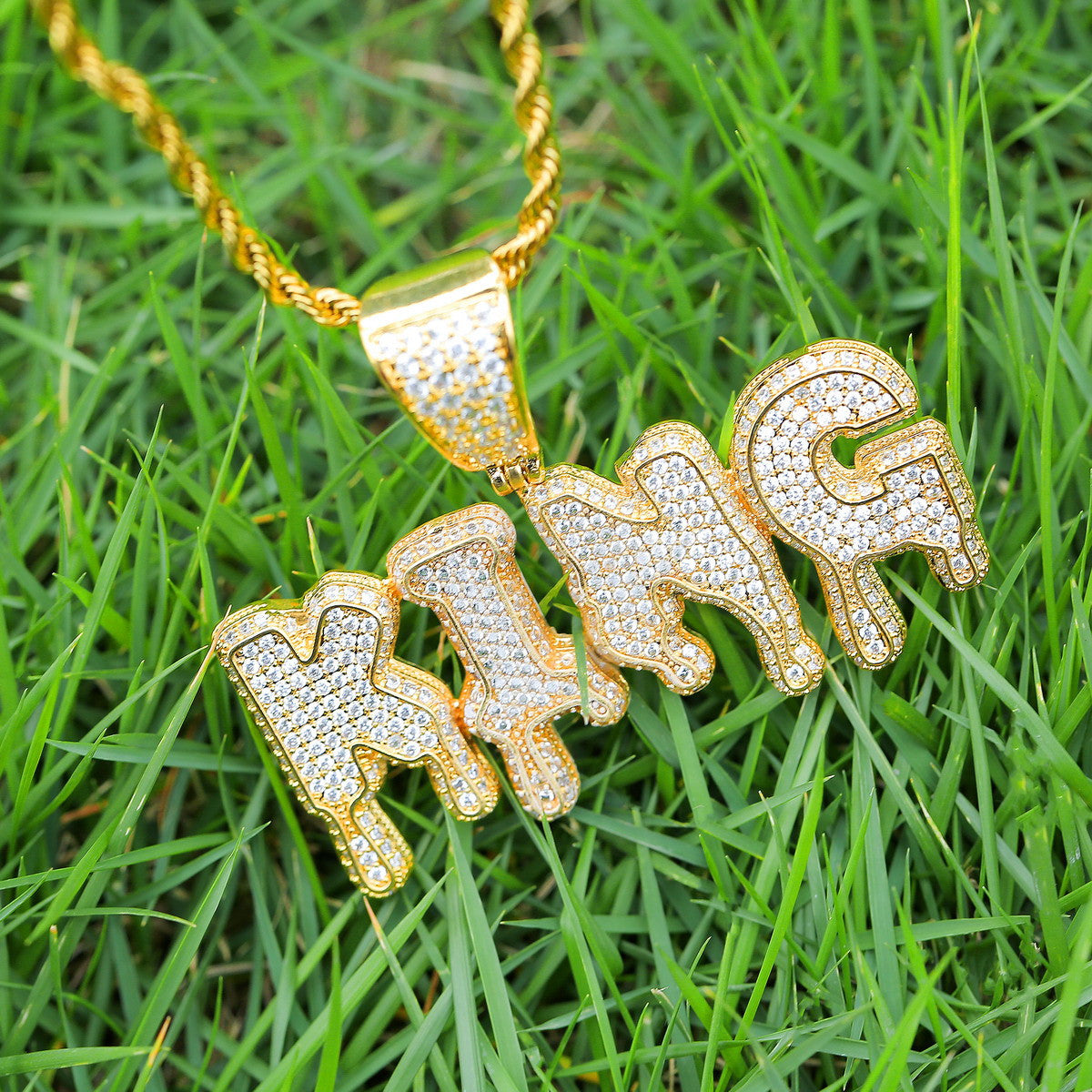 Drip King | Superstar Prong Set Cluster Stone Custom Made Hip Hop Pendant