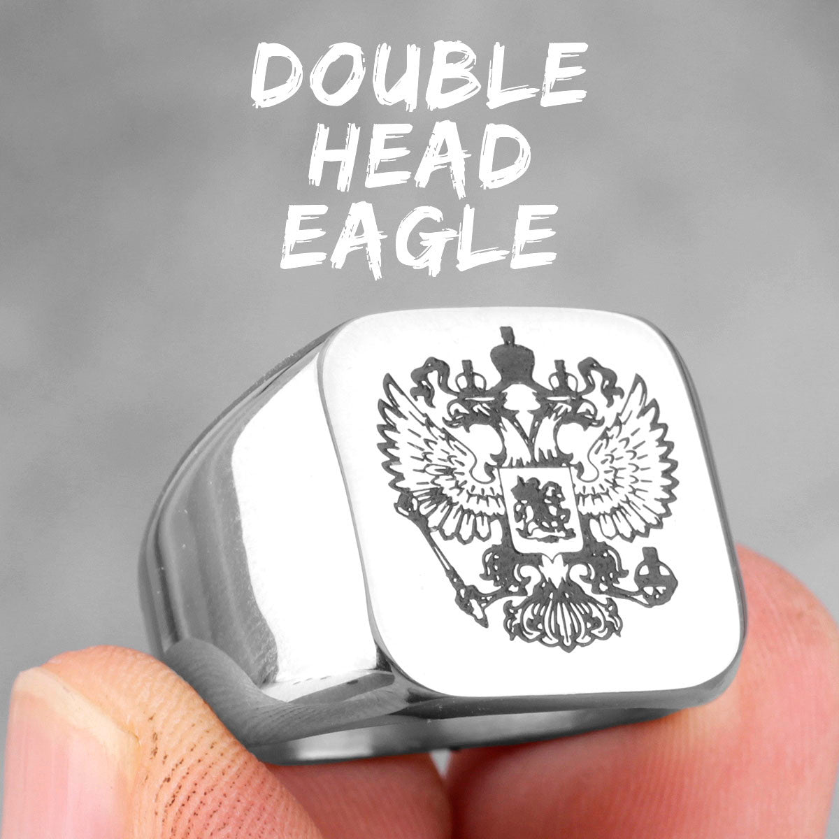 Mens 14k Gold Silver Black Stainless Steel National Emblem Street Wear Rings