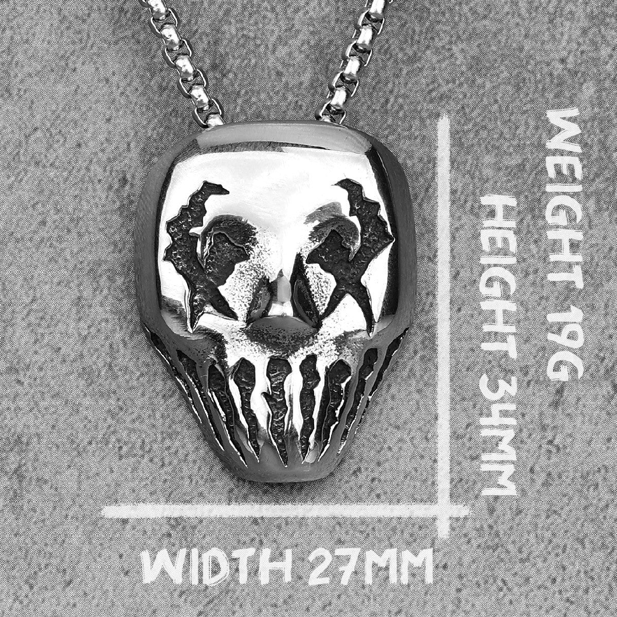 Demon Clown | No Fade Solid Stainless Steel Clown Mask Hip Hop Pendant