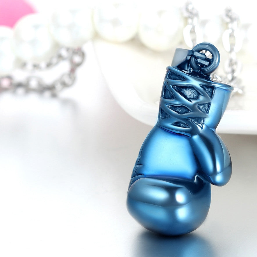 High Fashion Statement No Fade Stainless Steel Boxing Glove Hip Hop Pendant Chain Necklace