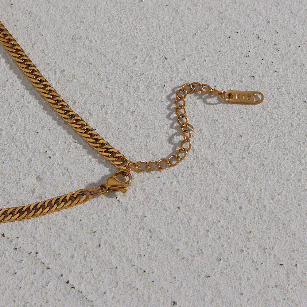 18k Gold Miami Cuban Link 316L Stainless Steel Bracelets Anklet Necklace Tarnish Free Set