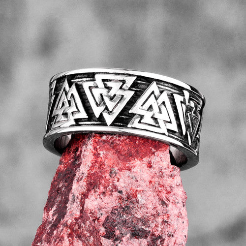 Odin's Triangle | Mens 316L Stainless Steel Viking Symbol Mythology Street Wear Rings
