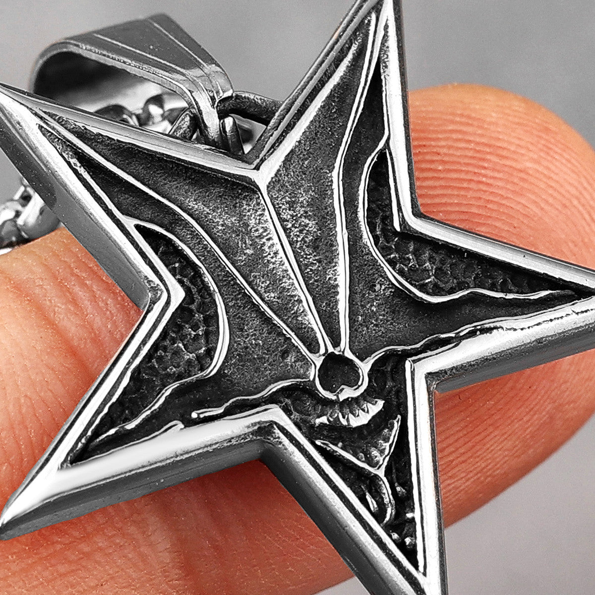 Pentagram | 316L No Fade Stainless Steel Depths Of Evil Pentagram Hip Hop Pendant