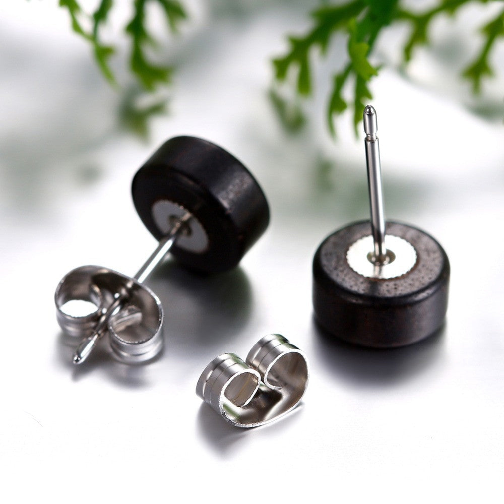 Wooden Stud 6mm - 12mm Wood Stainless Steel Stud New Fashion Earrings