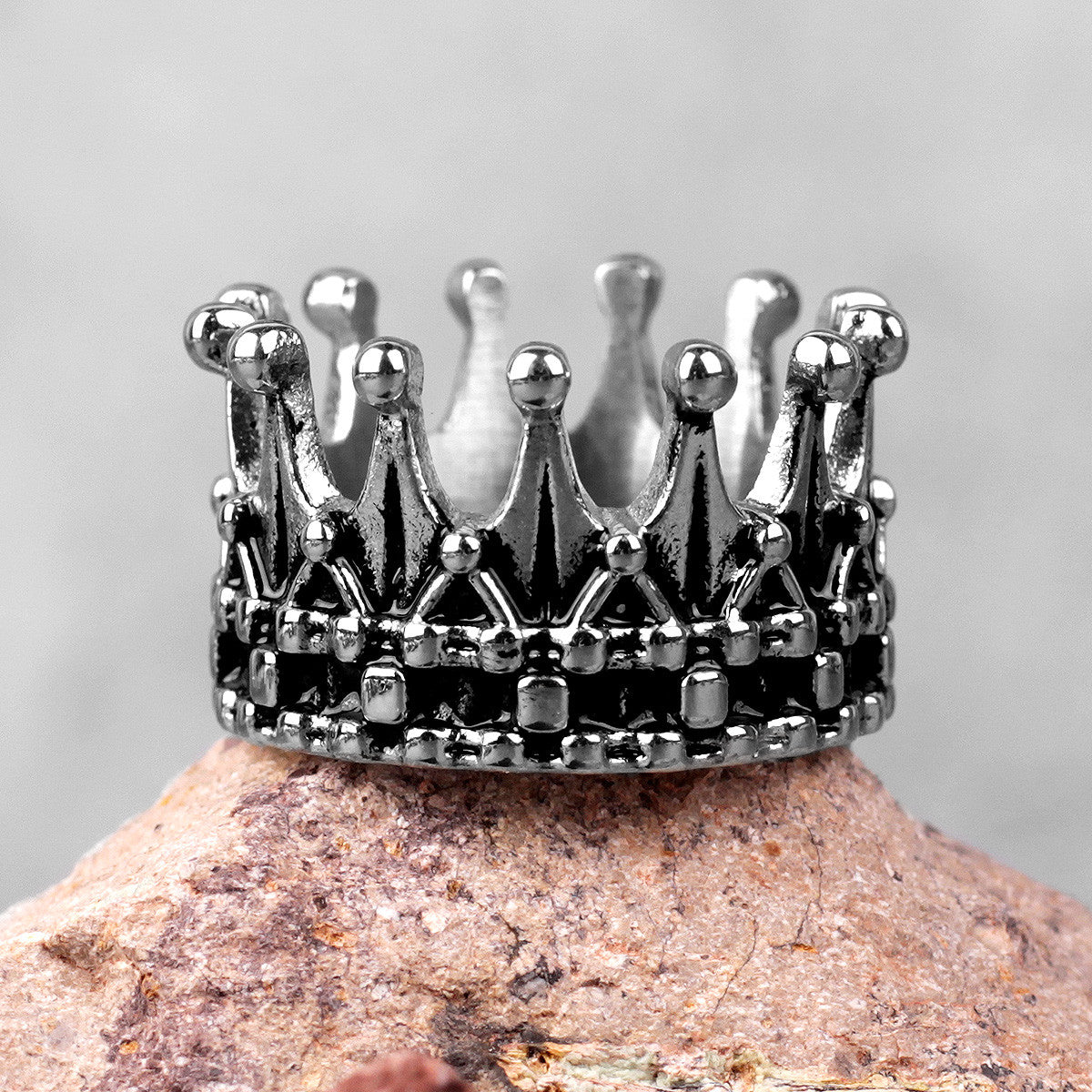 Mens Kings Crown Stainless Steel Street Wear 316L No Fade Fashion Rings