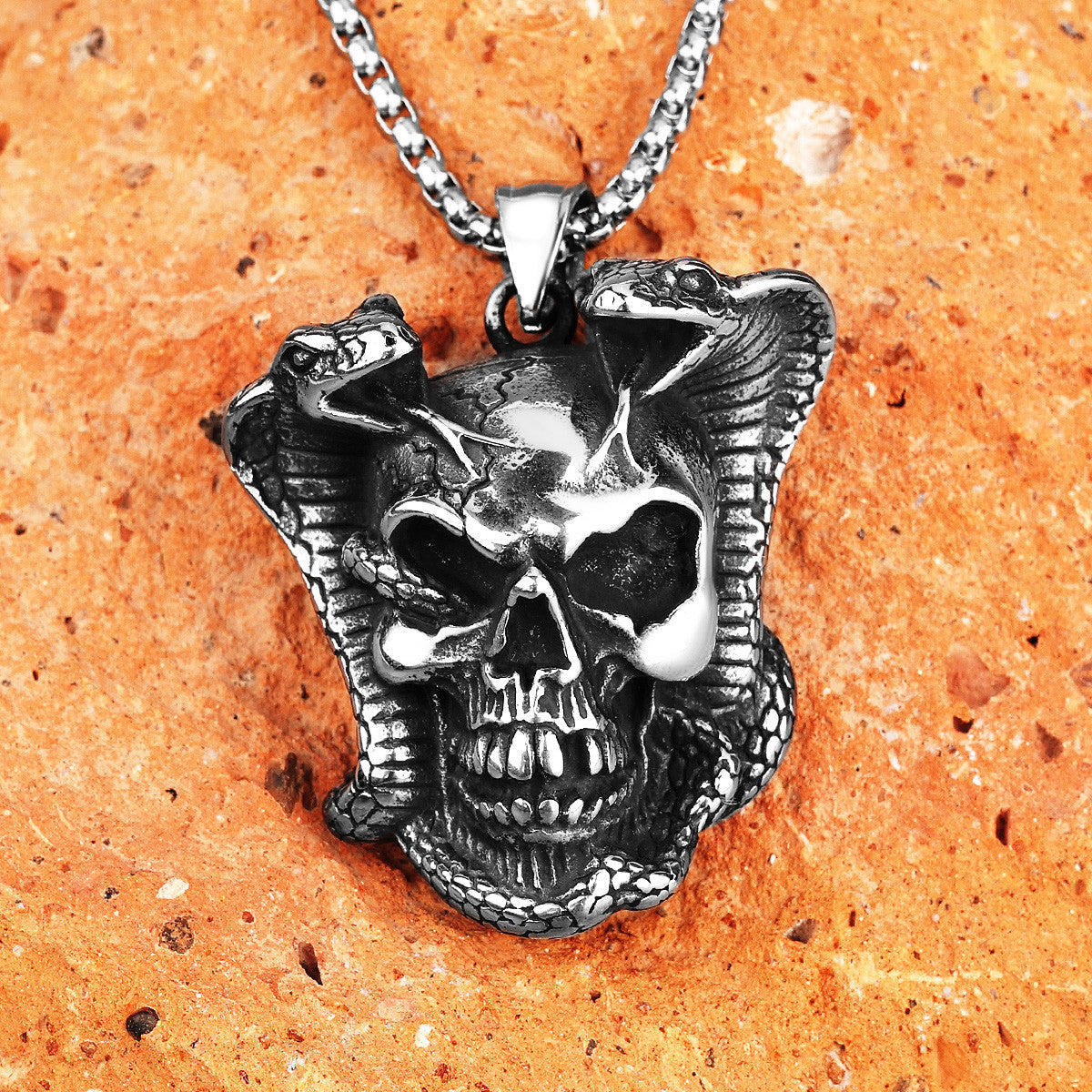 Viper Cobra | No Fade Stainless Steel Men Snake Skull Hip Hop Pendant