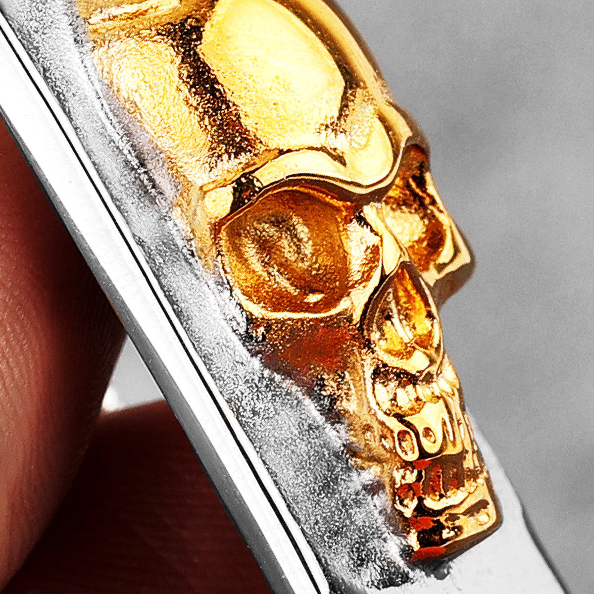 Golden Devil Skull | 14k Gold No Fade Solid Stainless Steel Pressed Skull Pendant