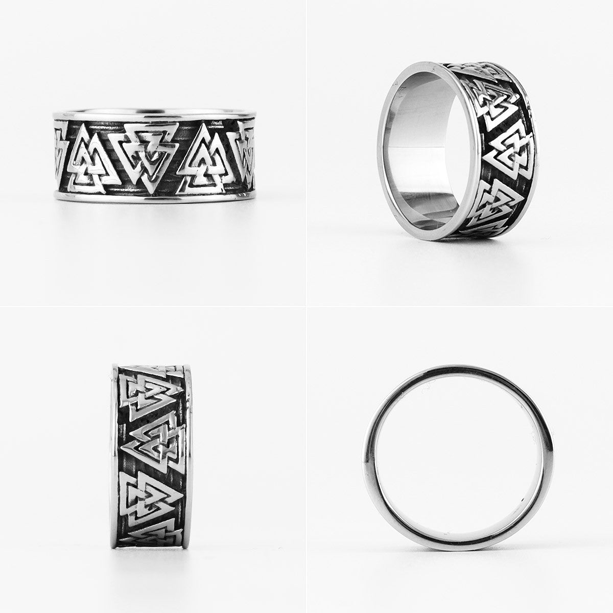 Odin's Triangle | Mens 316L Stainless Steel Viking Symbol Mythology Street Wear Rings