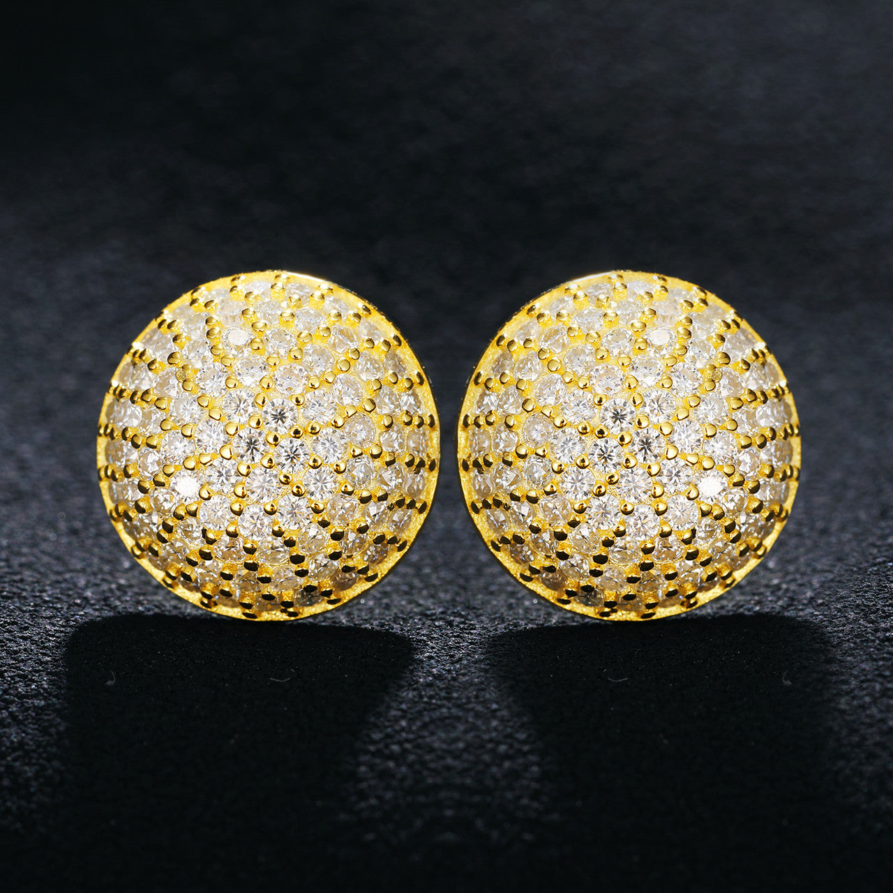 100% Genuine Sterling Silver Lab Diamond Iced Snow Caps Hip Hop Earrings