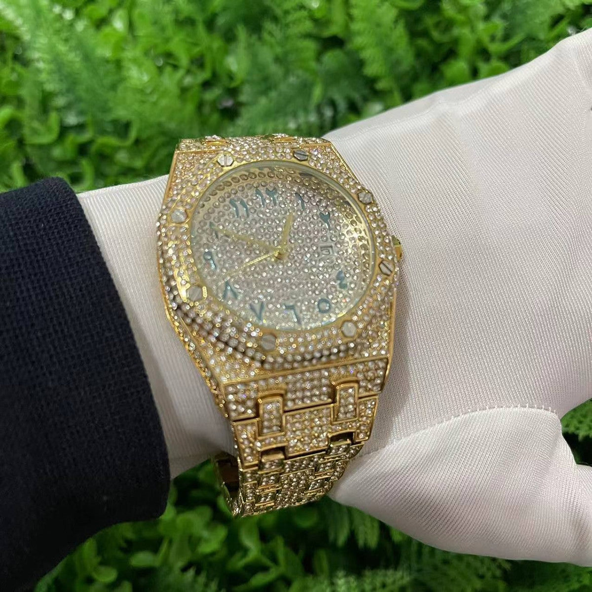 Mens Iced Blinged Out Full Micro Pave Hip Hop International Baller Watch