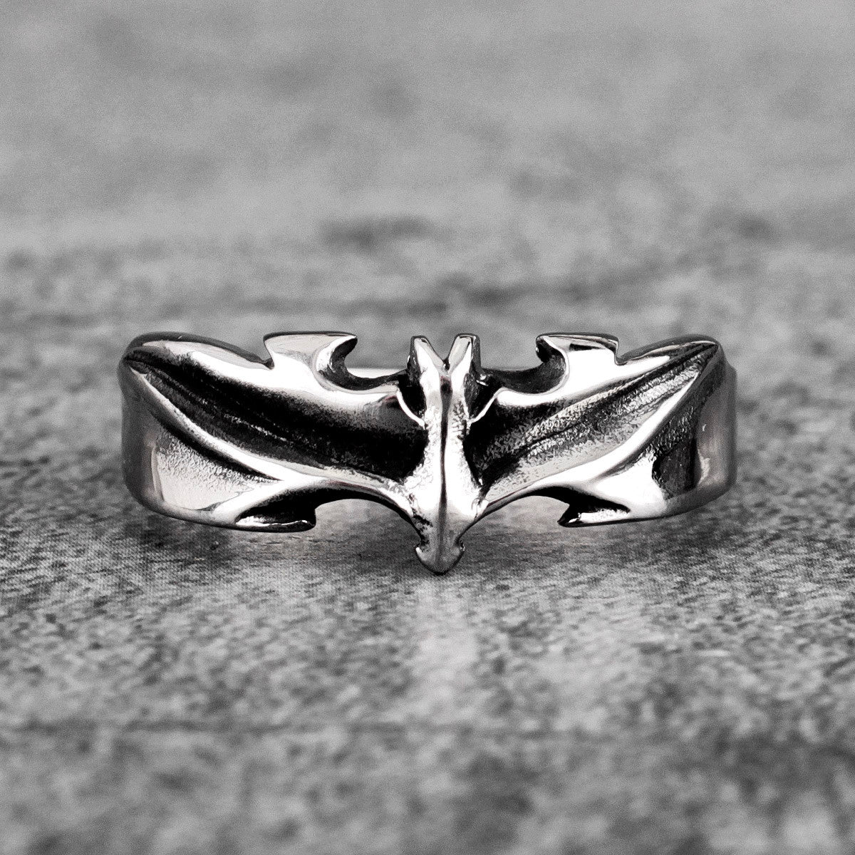 Mens Stainless Steel Jewelry No Fade Gothic Vampire Bat Street Wear Rings