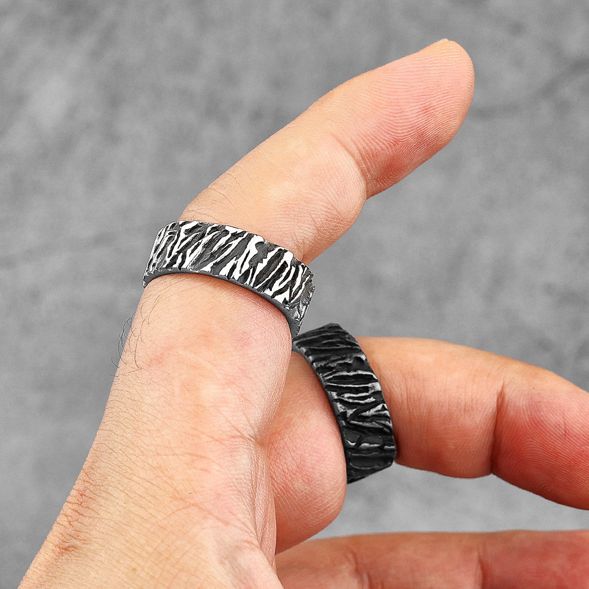 Volcano | Solid Stainless Steel Volcanic Lava Designer Street Wear Ring