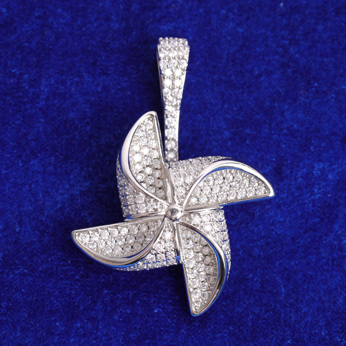 The Pinwheel | Spinning Prong Set VVS Diamond CZ Iced Hip Hop Pendant