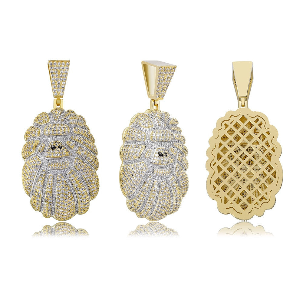 14k Gold .925 Silver Totally Iced Jungle Orangutans Hip Hop Pendant Chain Necklaces