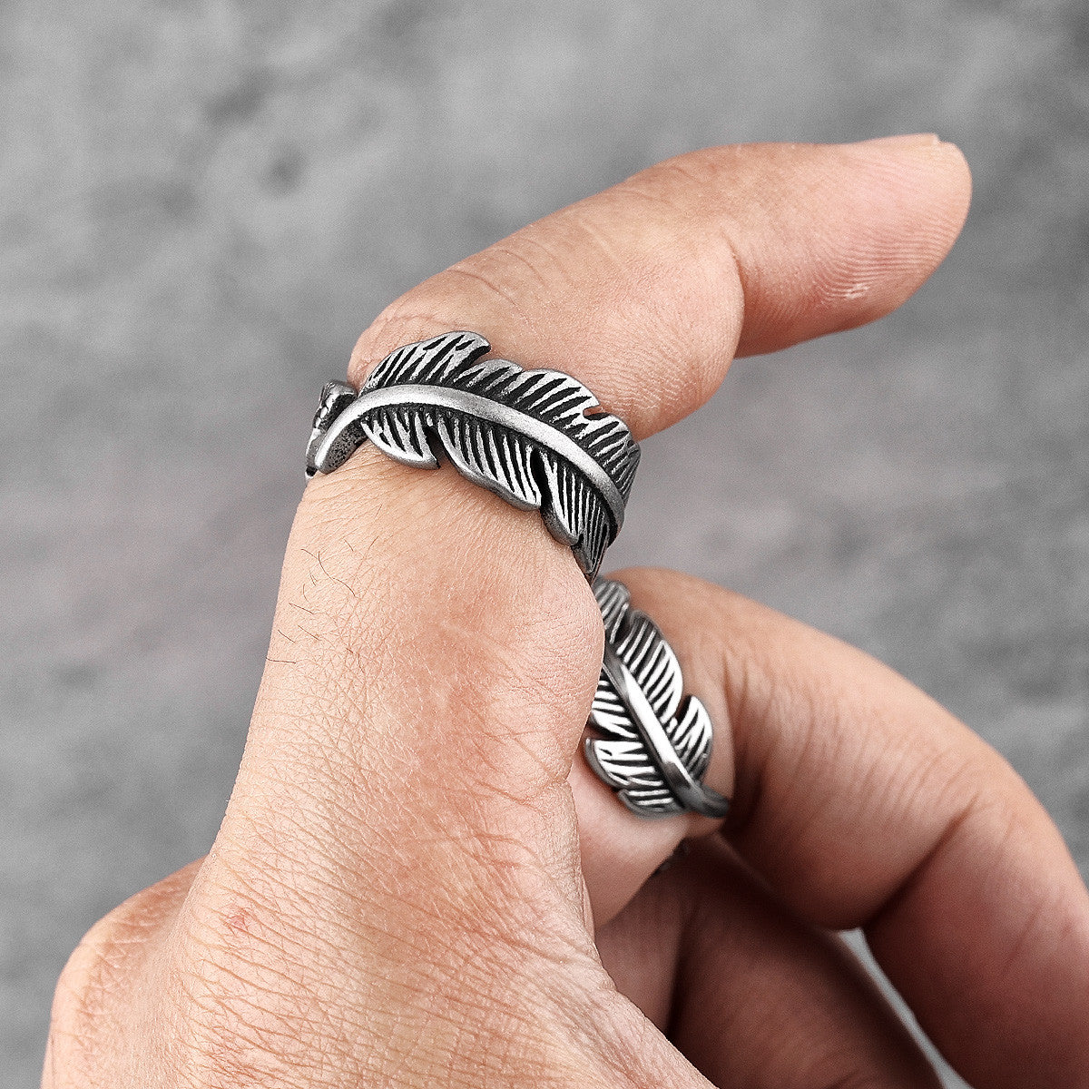 Vintage Eagle Feathers | 316L Stainless Steel Bird Feather Unique Street Style Rings