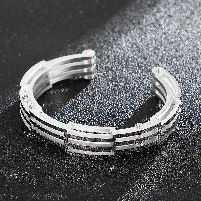 Prestige Steel | Men's Classic Wide Band Stainless Steel Bangle Bracelet