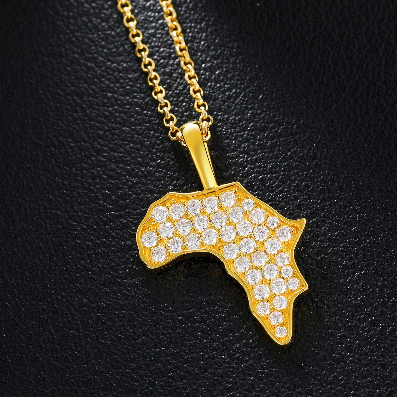 Ladies Dainty 925 solid Silver Mother Africa Genuine VVS Diamond Bling Pendant Necklace