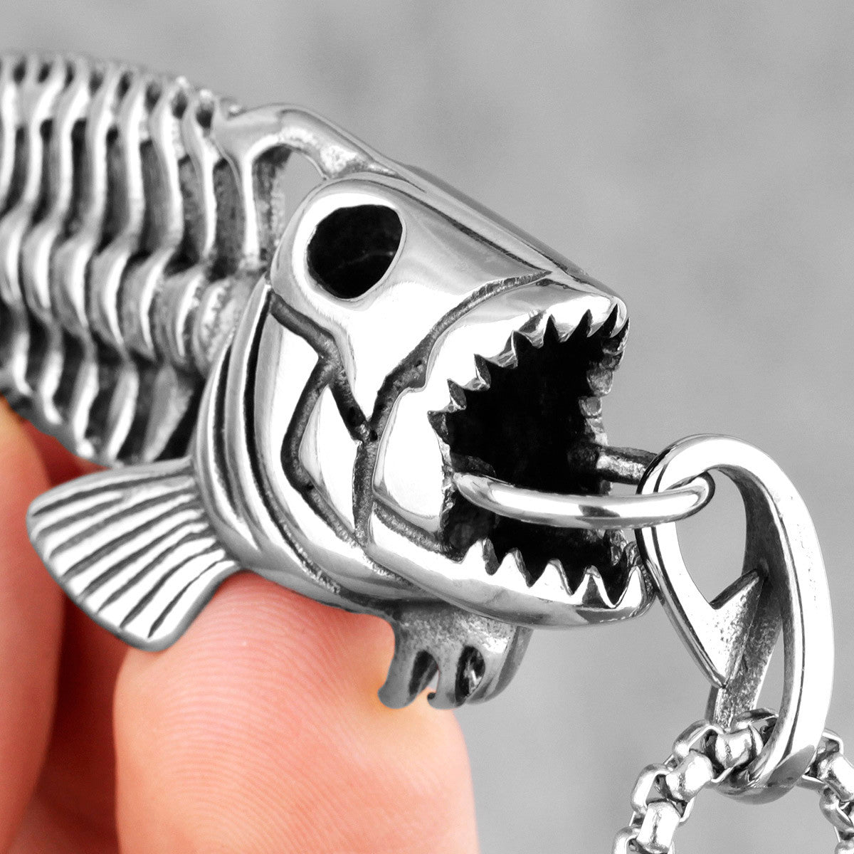 The Piranha | Stainless Steel Striking Viper Snake Street Wear Hip Hop Pendant Chain