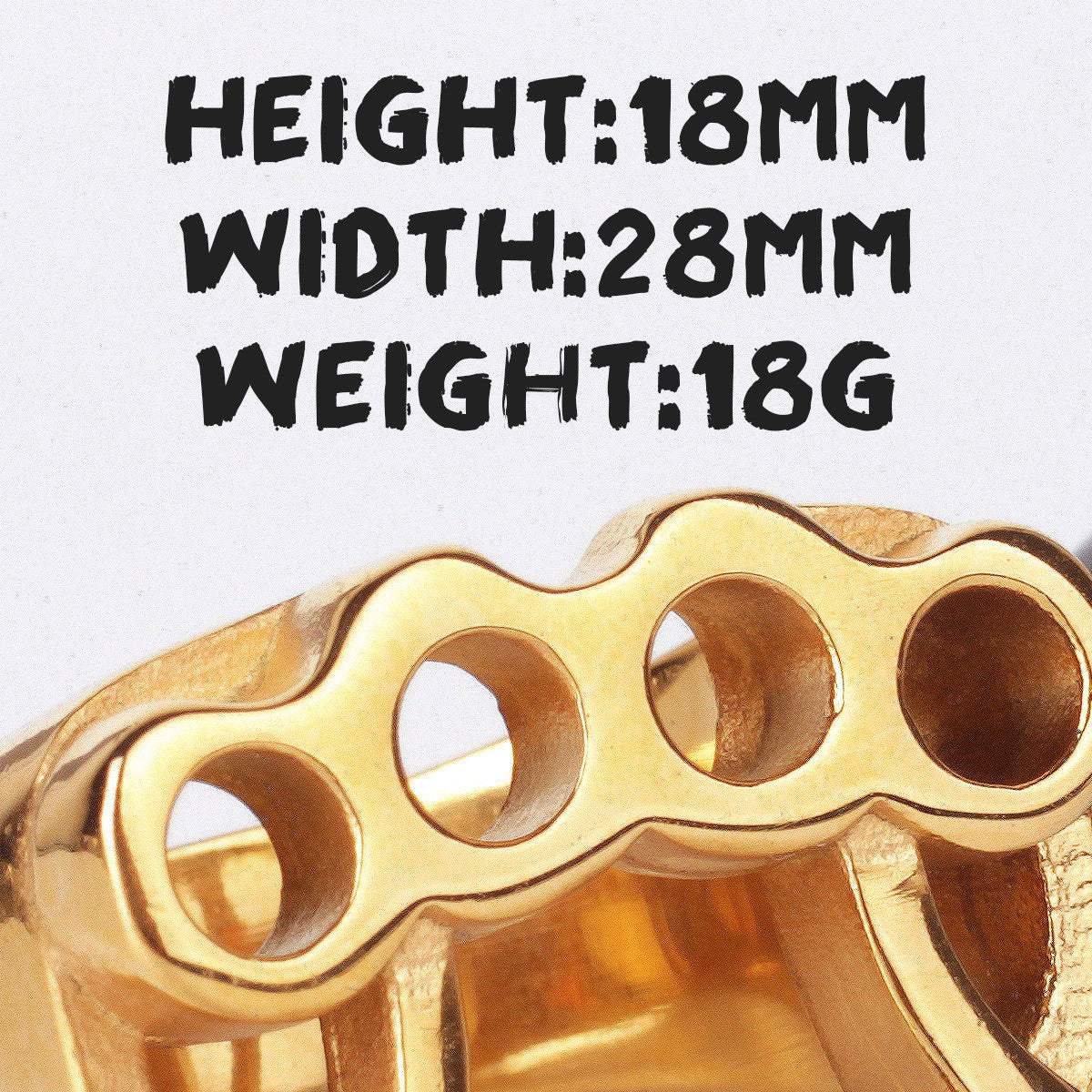 Mens No Fade 316L Stainless Steel Brass Knuckles Street Wear Hip Hop Rings