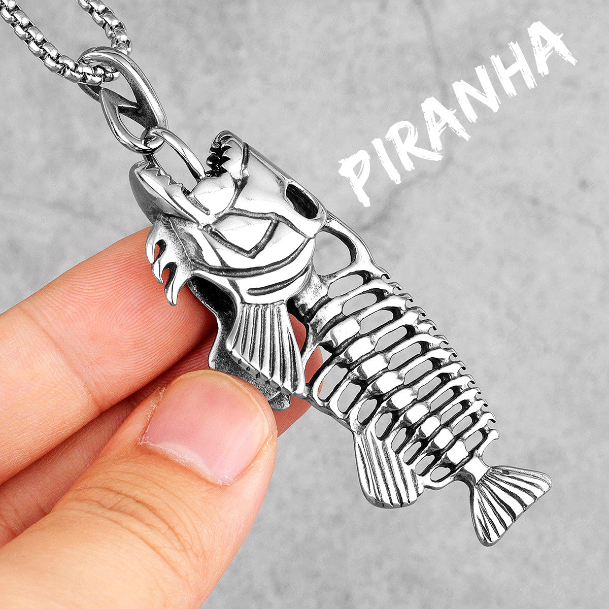 The Piranha | Stainless Steel Striking Viper Snake Street Wear Hip Hop Pendant Chain