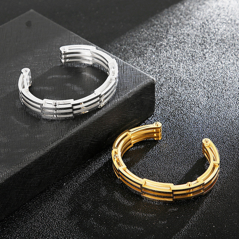 Prestige Steel | Men's Classic Wide Band Stainless Steel Bangle Bracelet