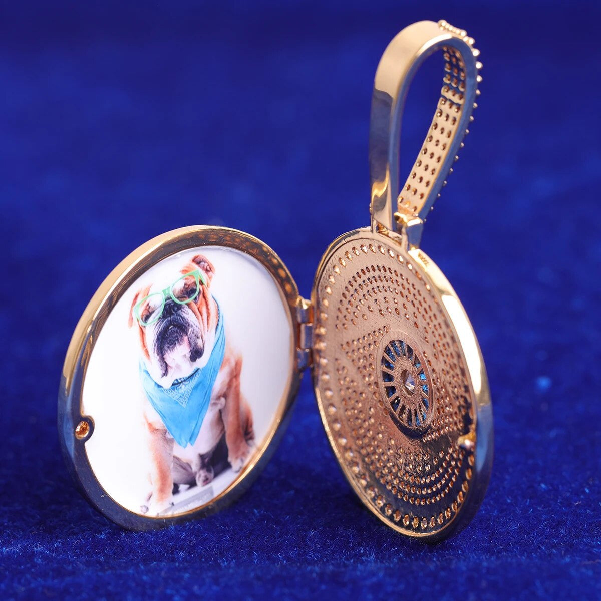 All Seeing Eye Flooded Ice Hip Hop Photo Picture Pendant Micro Pave Chain Necklace