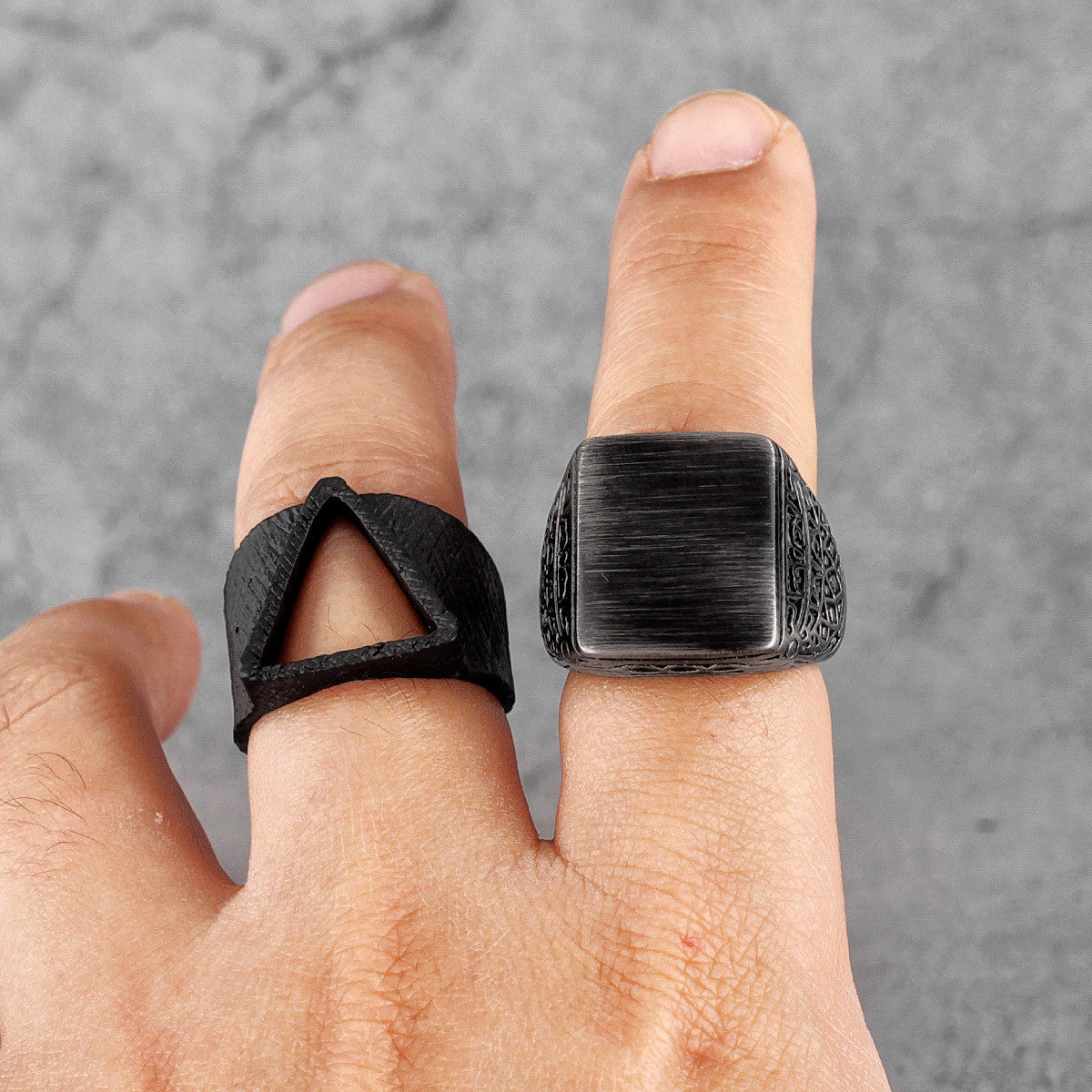 Retro Black | 316L Brushed Vintage No Fade Stainless Steel Street Stylish Ring