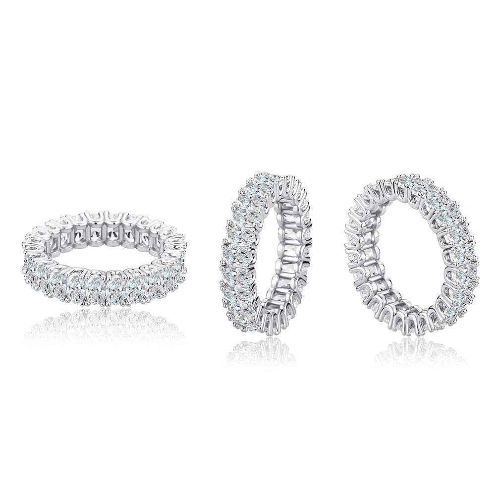 Luxury Ice Cluster Stone Four Prong Set Mens Hip Hop Rings