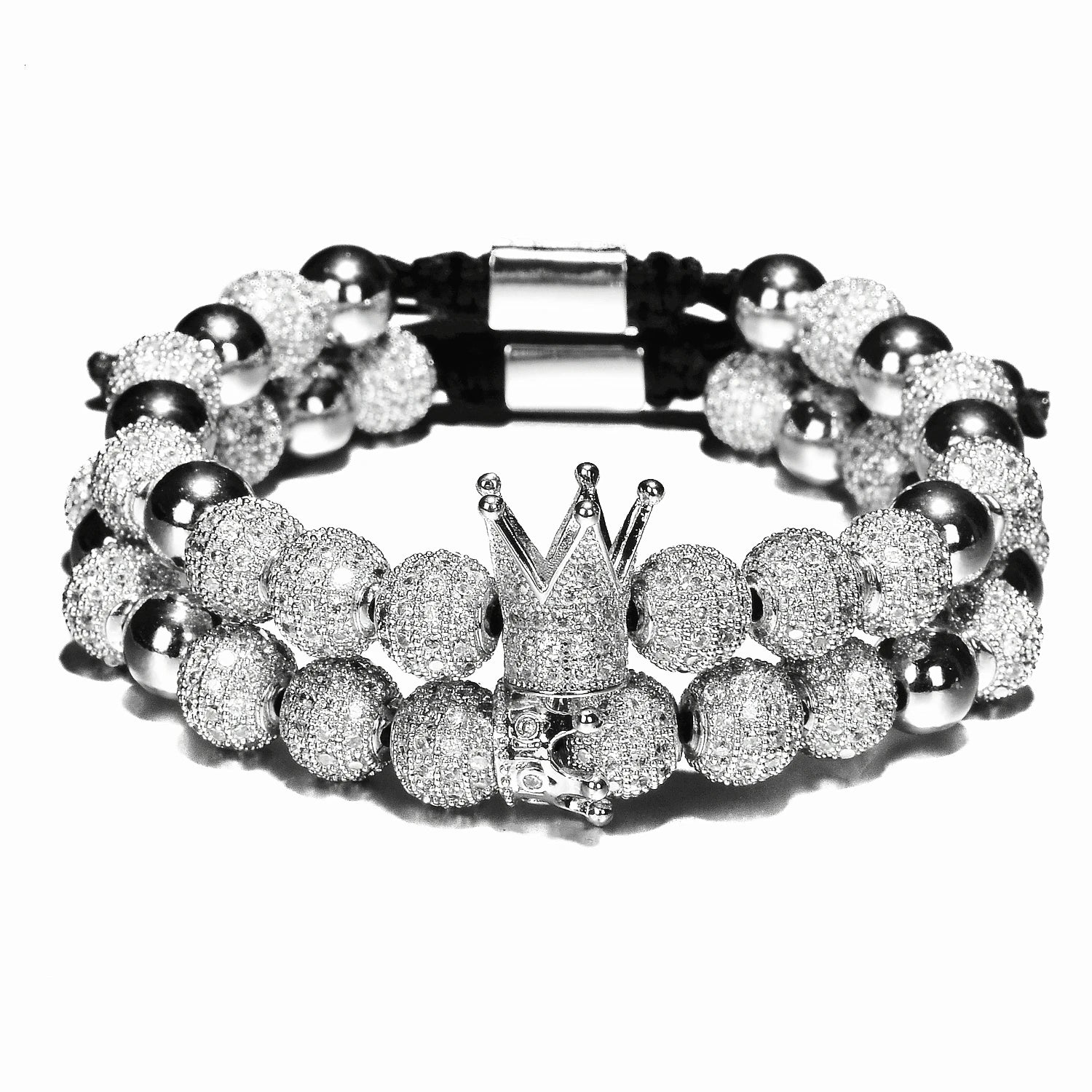 Claim The Throne | Luxury Crown Charm VVS Diamond CZ Iced Blinged Out Bracelet