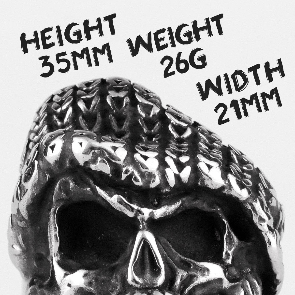 Mens 316L Stainless Steel Undead Bikers Bandanna Knitted Hat Street Wear Rings