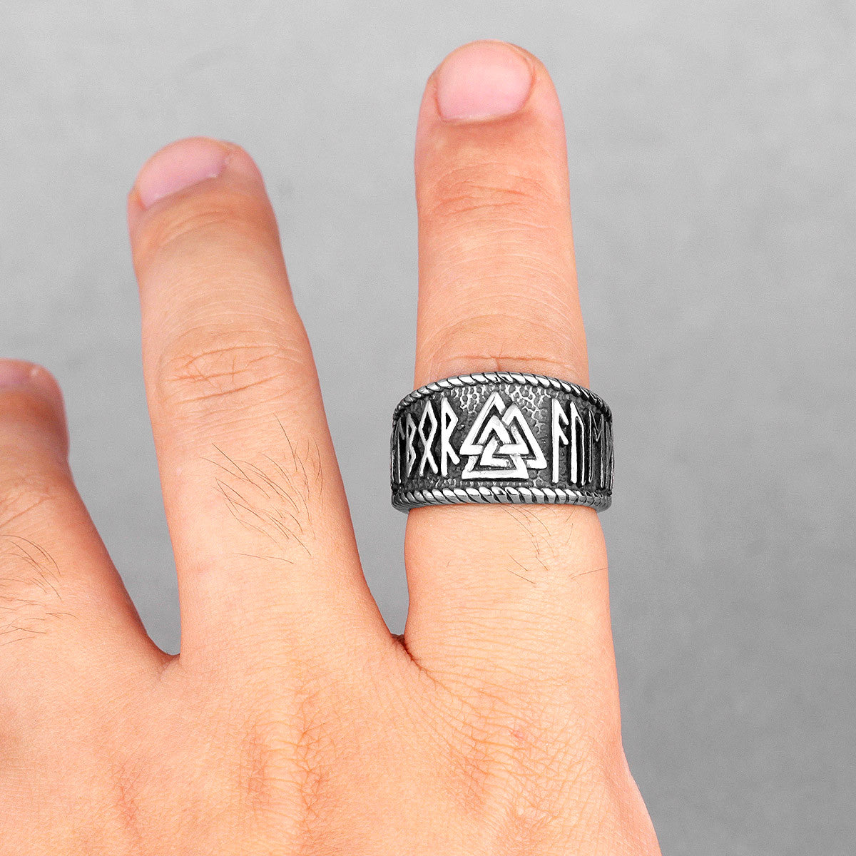 The Myth Of Odin | 316L No Fade Stainless Steel Three Triangle Norse Mythology Unique Ring