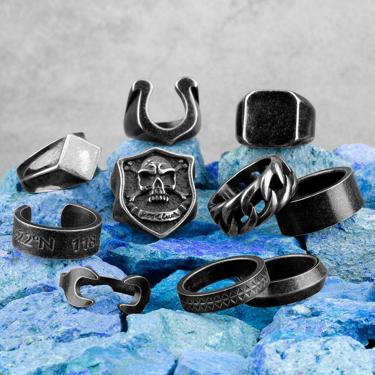 Mens Vintage 316L No Fade Stainless Steel Street Wear Bike Fashion Rings