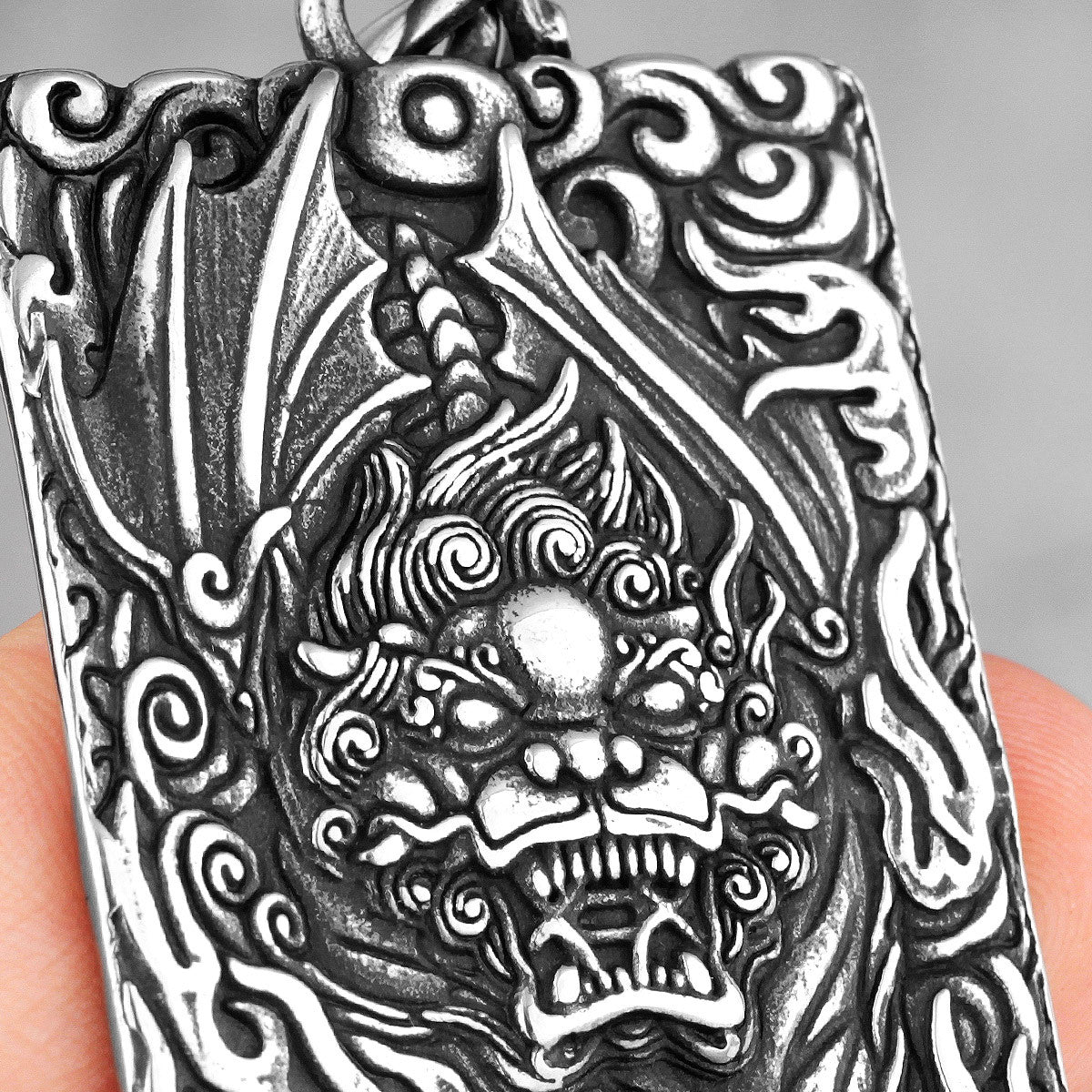 Mens Chinese Unicorn Stainless Steel Brave Troops Street Wear No Fade Pendant