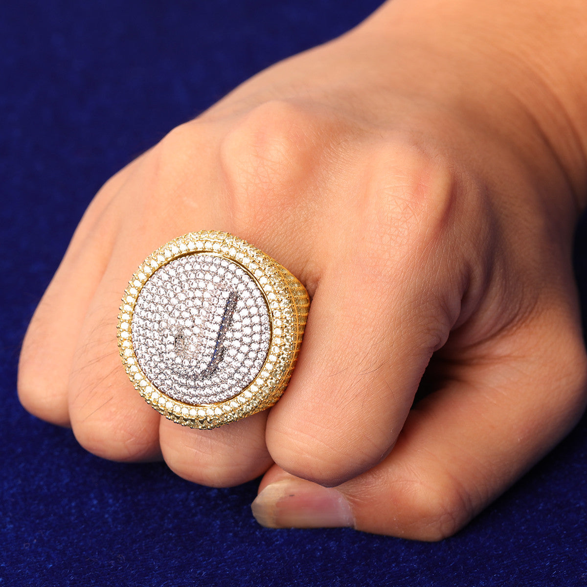 The Head Honcho | VVS Diamond CZ Raised Letter Iced Blinged Out Custom Rings