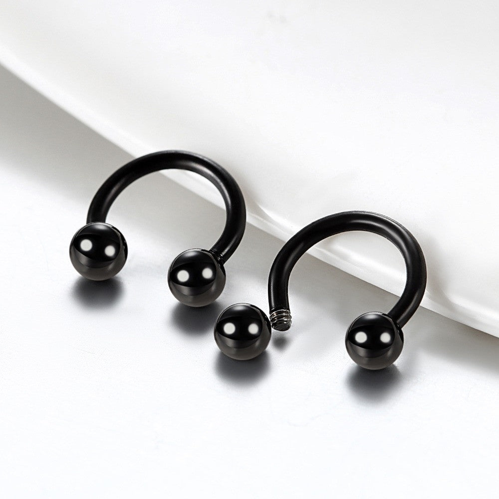 14k Gold Silver Black Over Solid Stainless Steel Bull Septum Nose Ring