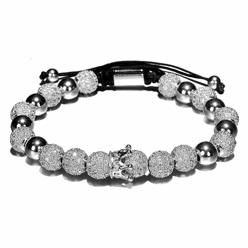 Claim The Throne | Luxury Crown Charm VVS Diamond CZ Iced Blinged Out Bracelet