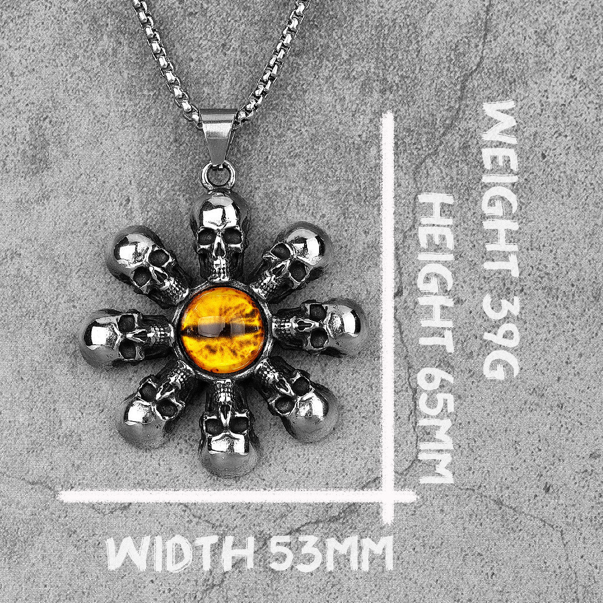 Eye Of God | Solid Stainless Steel Skull Head Hip Hop Pendant Amulet