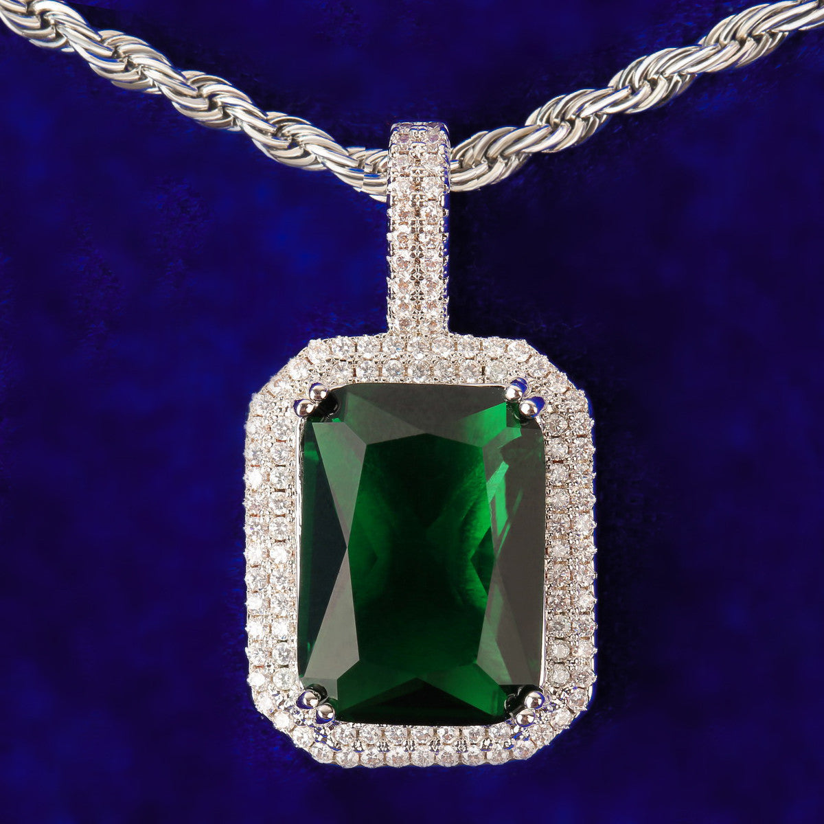 Fusion Gemstone | 24k Yellow 14k White Gold 4 Prong Set Hip Hop Pendant