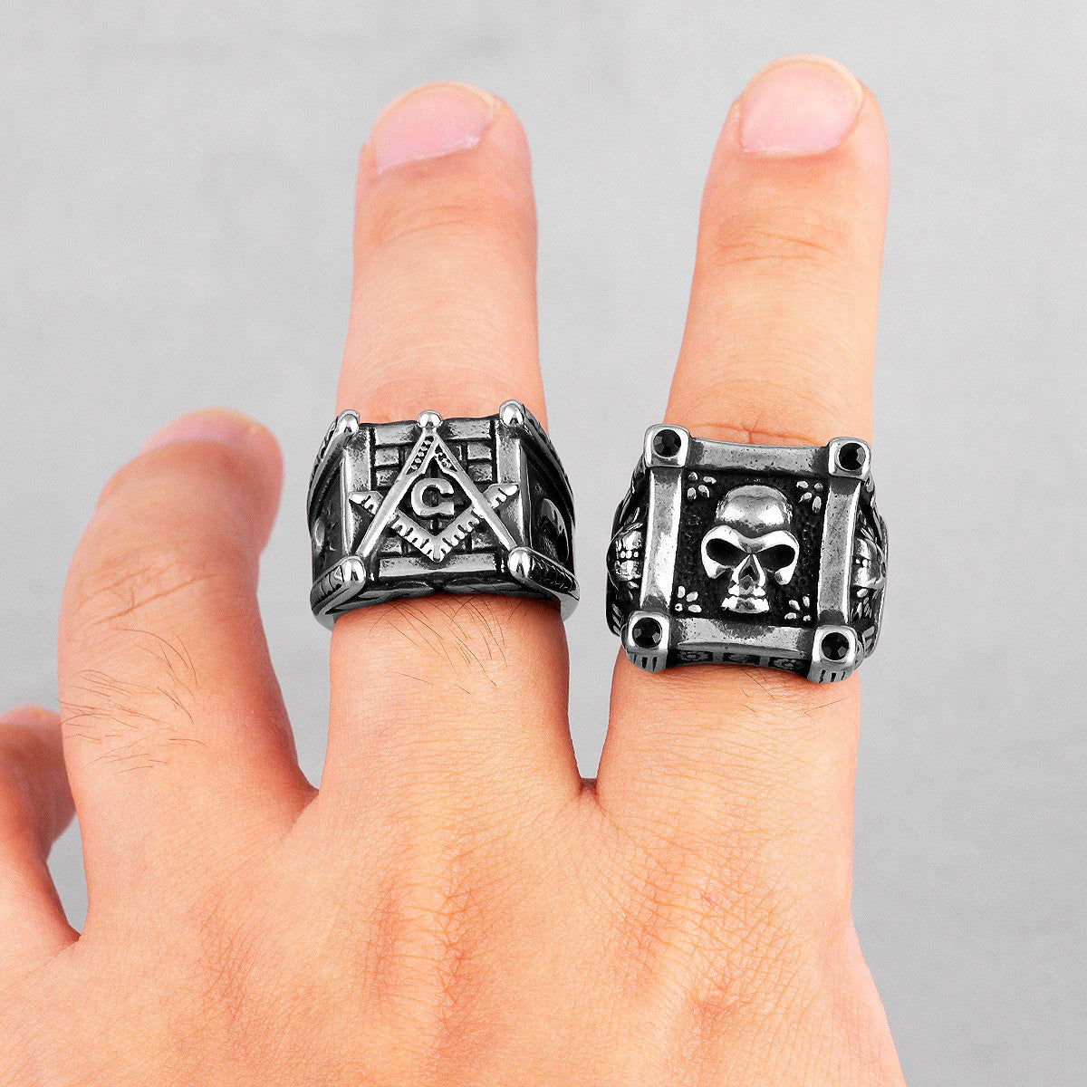 Dominant Life | Men's Skull Black Zircon No Fade Stainless Steel Unique Style Rings