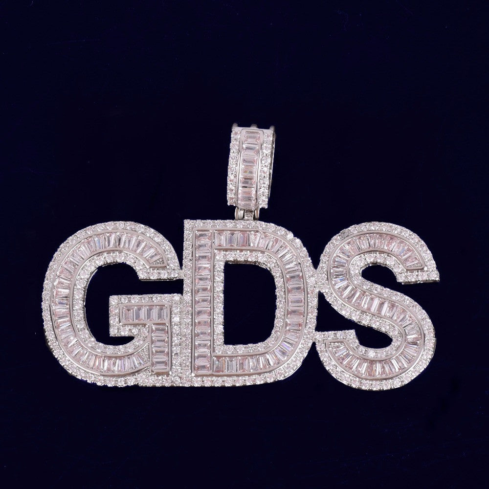 The Bold Print | VVS Diamond CZ Baguette Custom Made Hip Hop Pendant