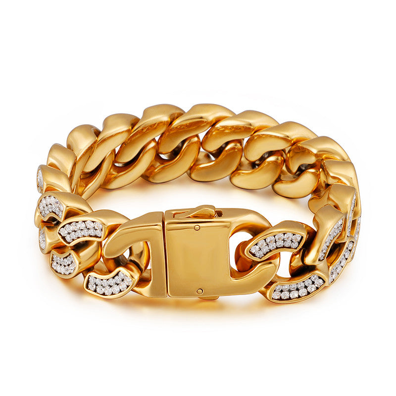Royal Radiance | No Fade Stainless Steel 18k Gold Plated Royalty Cuban Link Bracelet