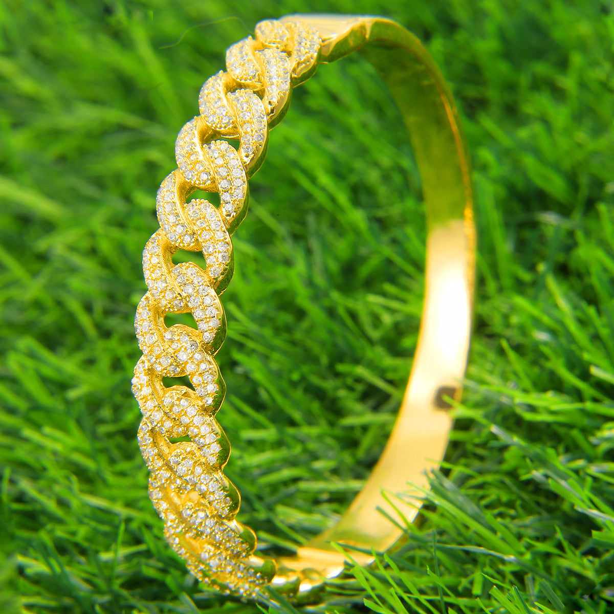 The Cubano | 10mm VVS Diamond CZ Cuban Link Bangle Hip Hop Bracelets